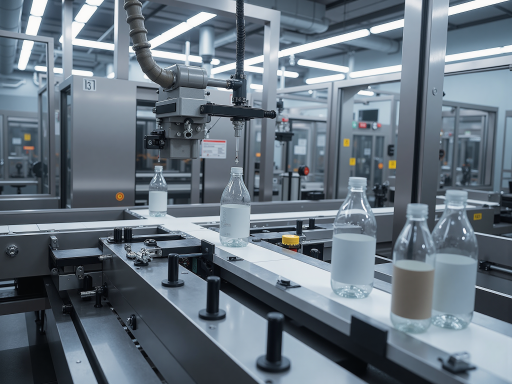 包装机械产品设计，自动化生产线，现代化厂房环境